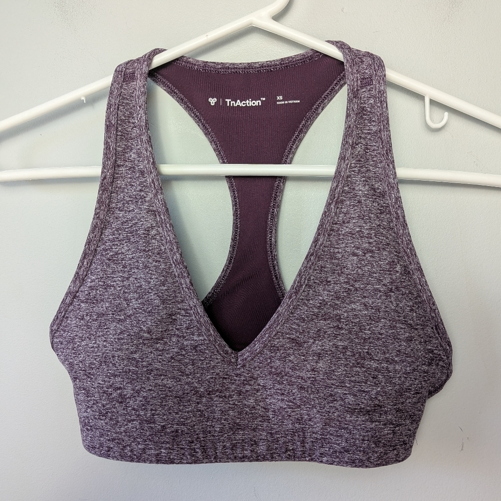 TNA Action Aritzia Sports Bra Purple And White Size XS No Breast Pads
